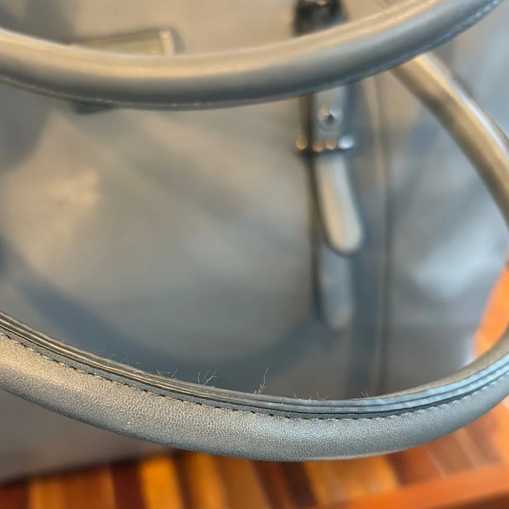 Mosiso Gray PU Leather LaptopTote Bag